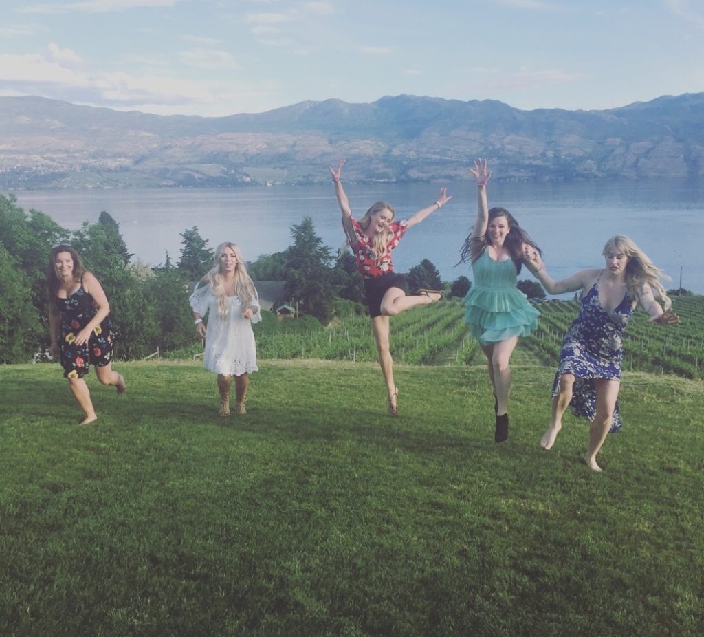 ladies on a bachelorette wine tour