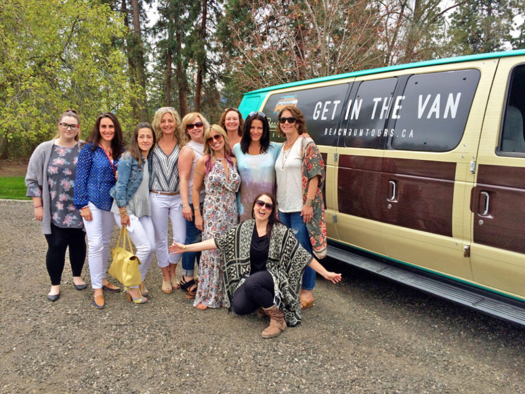A wine tour group with Beach Bum Tours