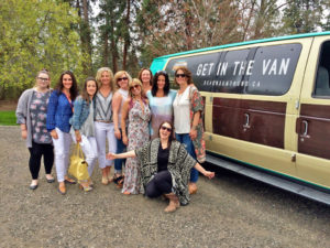 A wine tour group with Beach Bum Tours