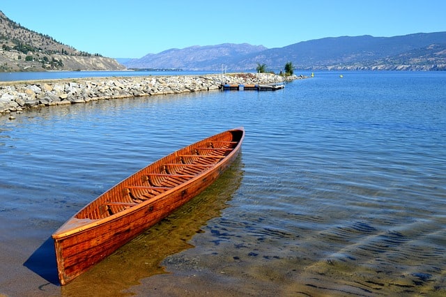 canoe on Okanagan Lake
