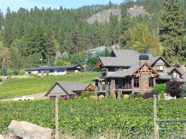 A house with a vineyard in Okanagan Valley