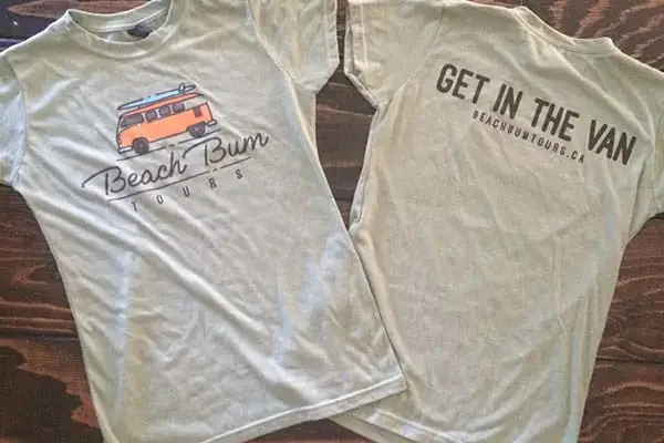 Beach Bum Tours tee shirts